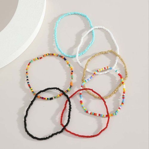 7 Pcs Fashion Bead Ladies Beach Anklet