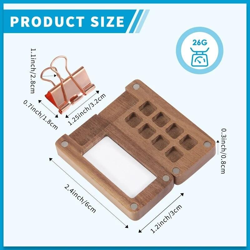 8 Grid Portable Sketchbook Palette, Wooden Colour Palette Box, With A Clip (Without Paint)