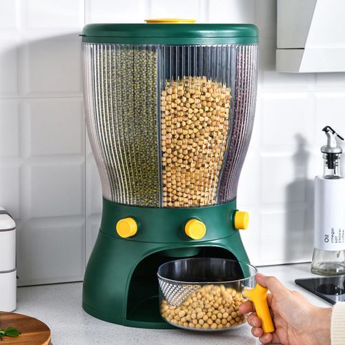 10L Kitchen Rotating Food Storage Rice Dispenser