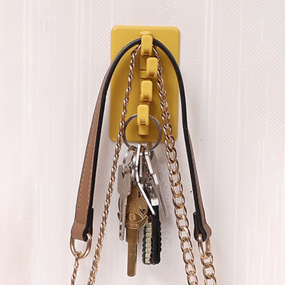 4pcs Adhesive Hook Rotatable Strong Bearing Wall Hanger Hook