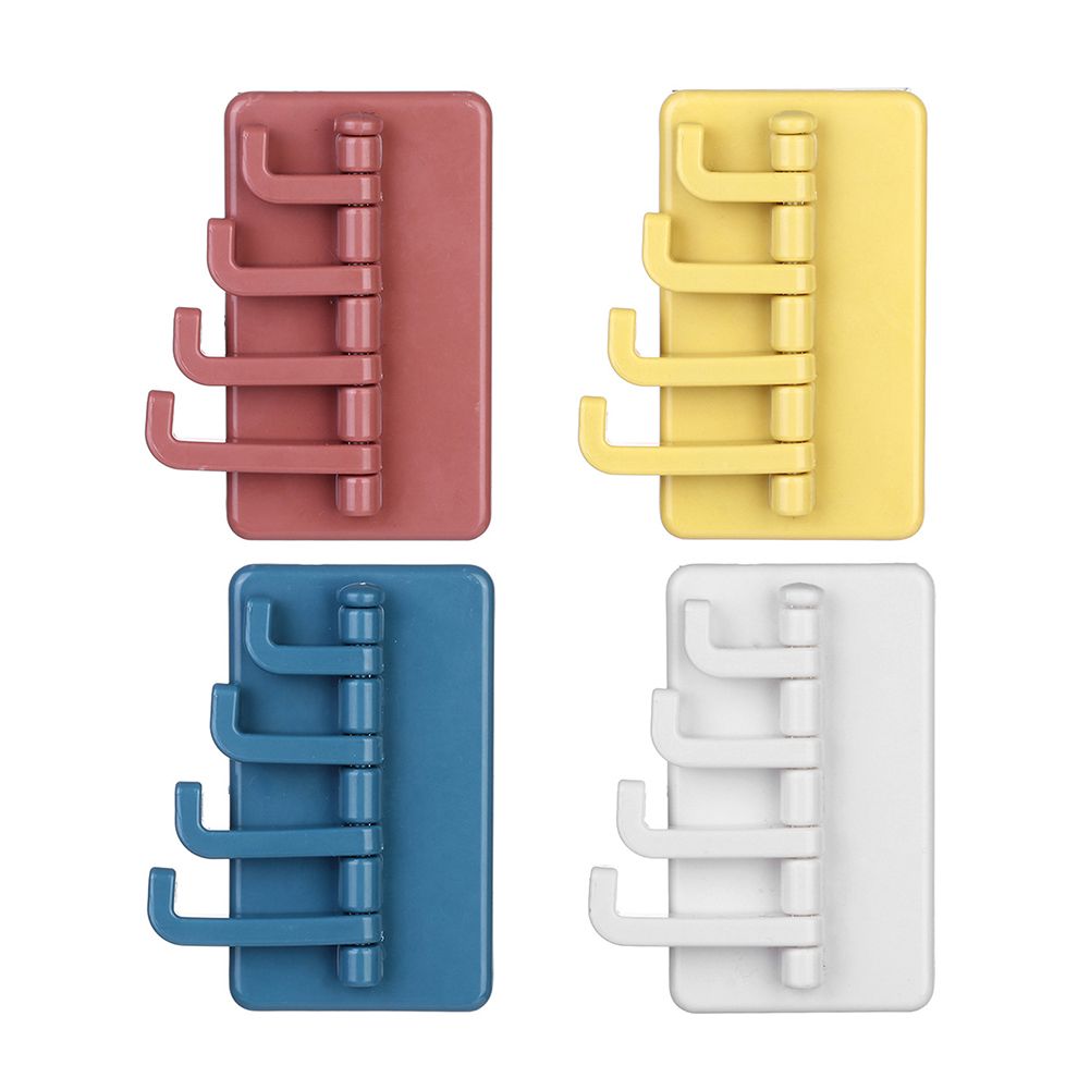4pcs Adhesive Hook Rotatable Strong Bearing Wall Hanger Hook