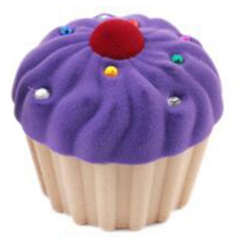 Lovely Cake Gift Box Jewelry Box Case Velvet Wedding Ring Bo