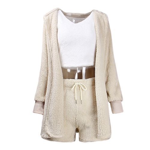 Women's Pajamas Long Sleeves Robe Vest Short Pants Pajamas