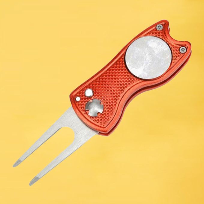 2pcs Foldable Golf Divot Tool Magnetic Ball Marker Pitchmark Golf