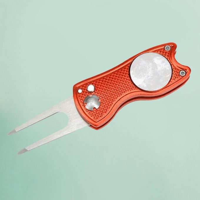 2pcs Foldable Golf Divot Tool Magnetic Ball Marker Pitchmark Golf