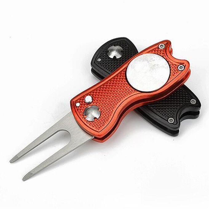 2pcs Foldable Golf Divot Tool Magnetic Ball Marker Pitchmark Golf