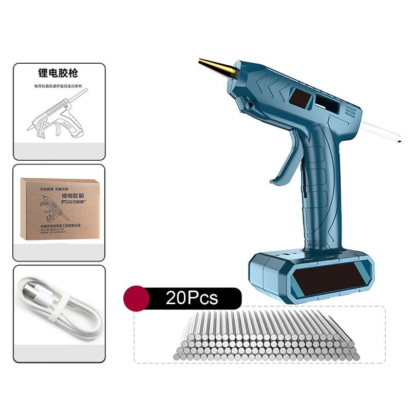 80W Cordless Electric Hot Melt  Gun Plastic Welding Heat Hot Air Gun With  Sticks Built-in USB
