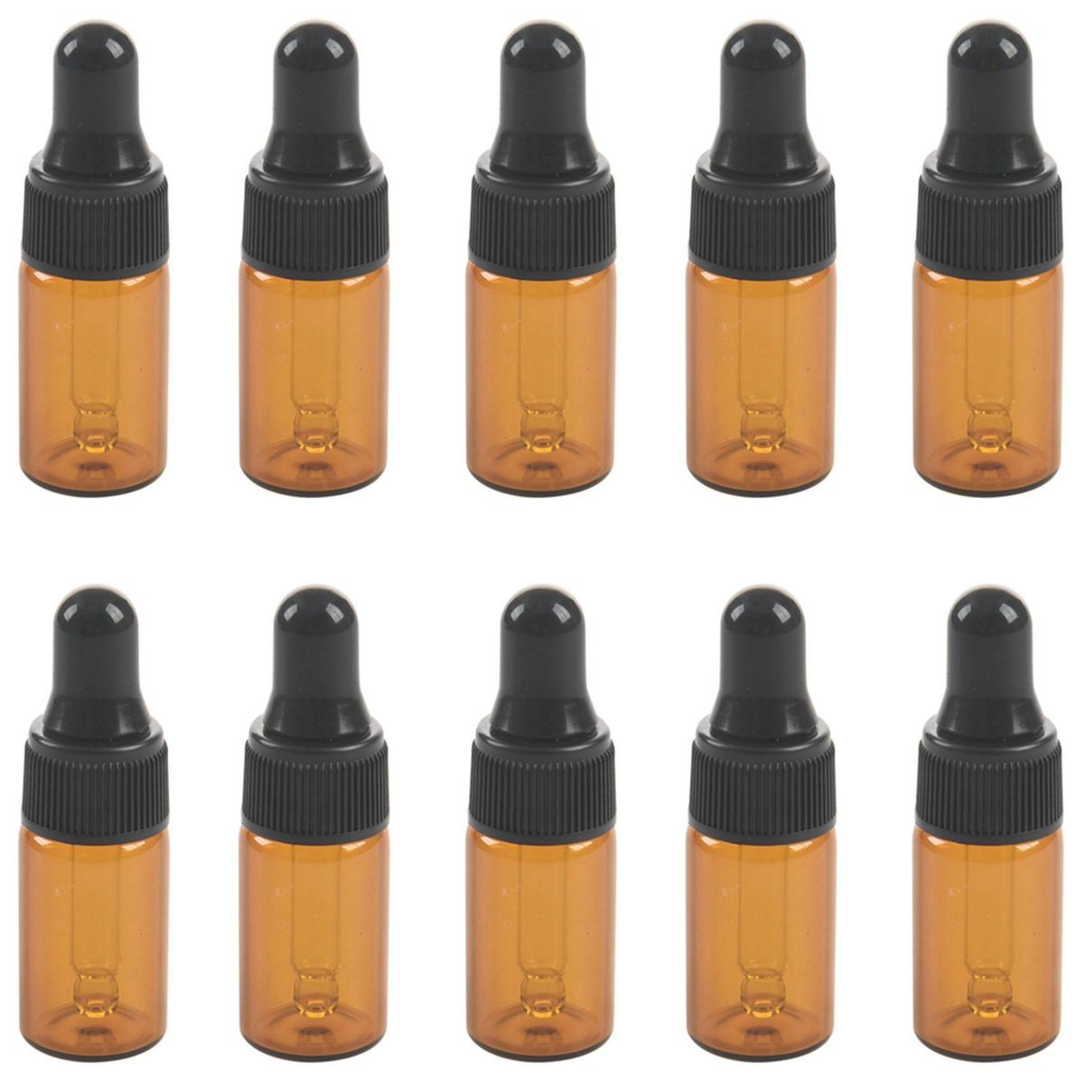 10pcs 3ml Empty brown Glass Dropper Bottles with Pipette for Oil