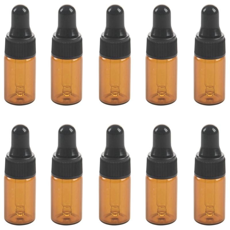 10pcs 3ml Empty brown Glass Dropper Bottles with Pipette for Oil