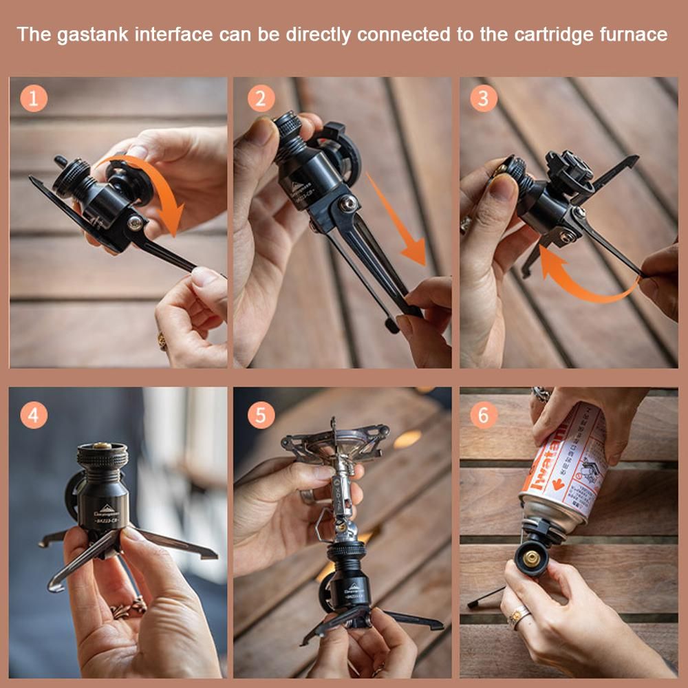 Folding Aluminum Alloy GasStove Adapter Tripod GasLamp Stoves Bracket Outdoor Cartridge Furnace Adapter Camping Hiking Picnic Cooking Accessory
