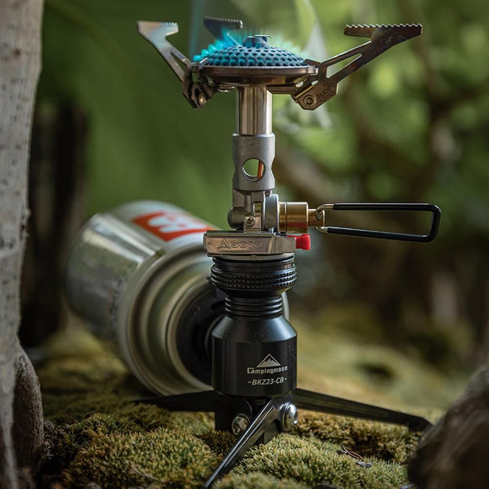 Folding Aluminum Alloy GasStove Adapter Tripod GasLamp Stoves Bracket Outdoor Cartridge Furnace Adapter Camping Hiking Picnic Cooking Accessory