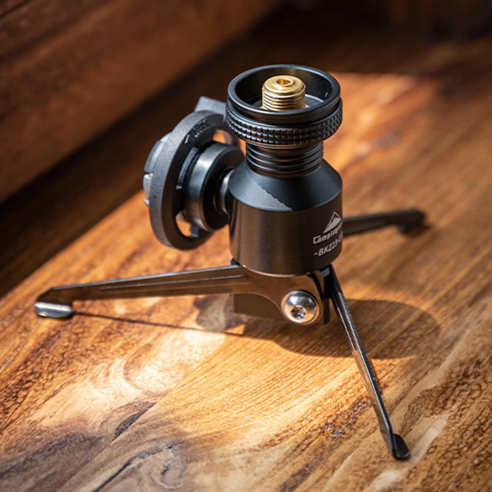 Folding Aluminum Alloy GasStove Adapter Tripod GasLamp Stoves Bracket Outdoor Cartridge Furnace Adapter Camping Hiking Picnic Cooking Accessory
