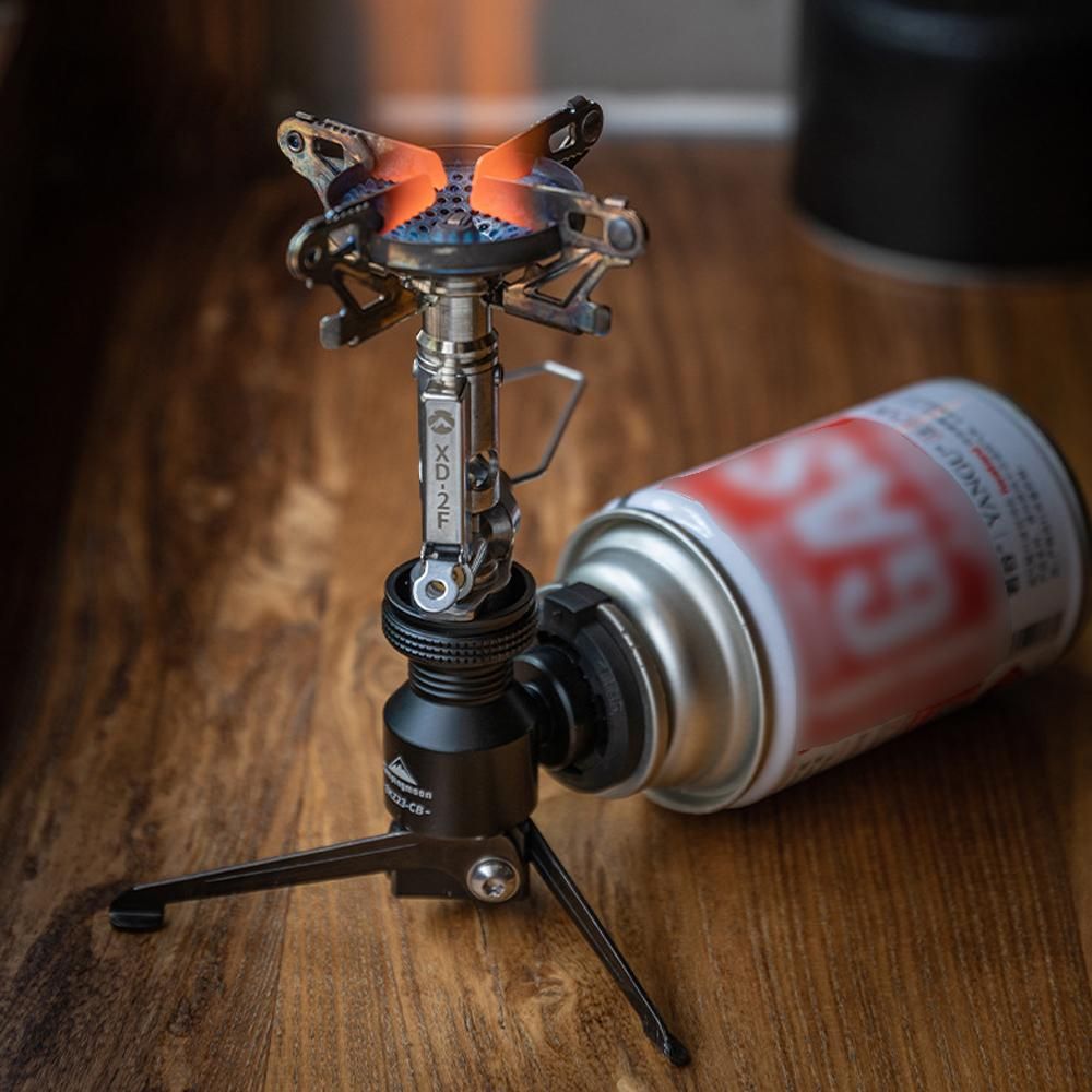 Folding Aluminum Alloy GasStove Adapter Tripod GasLamp Stoves Bracket Outdoor Cartridge Furnace Adapter Camping Hiking Picnic Cooking Accessory