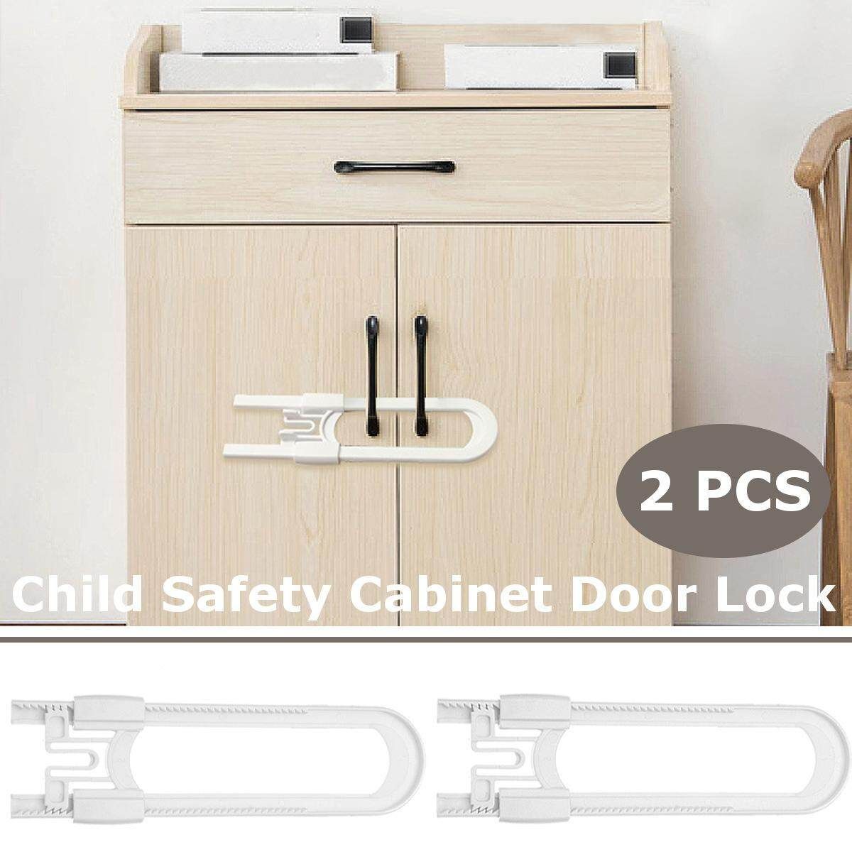 2 Pcs Child Baby Safety Lock Drawer Door Cabinet Cupboard U Shape Security Locks