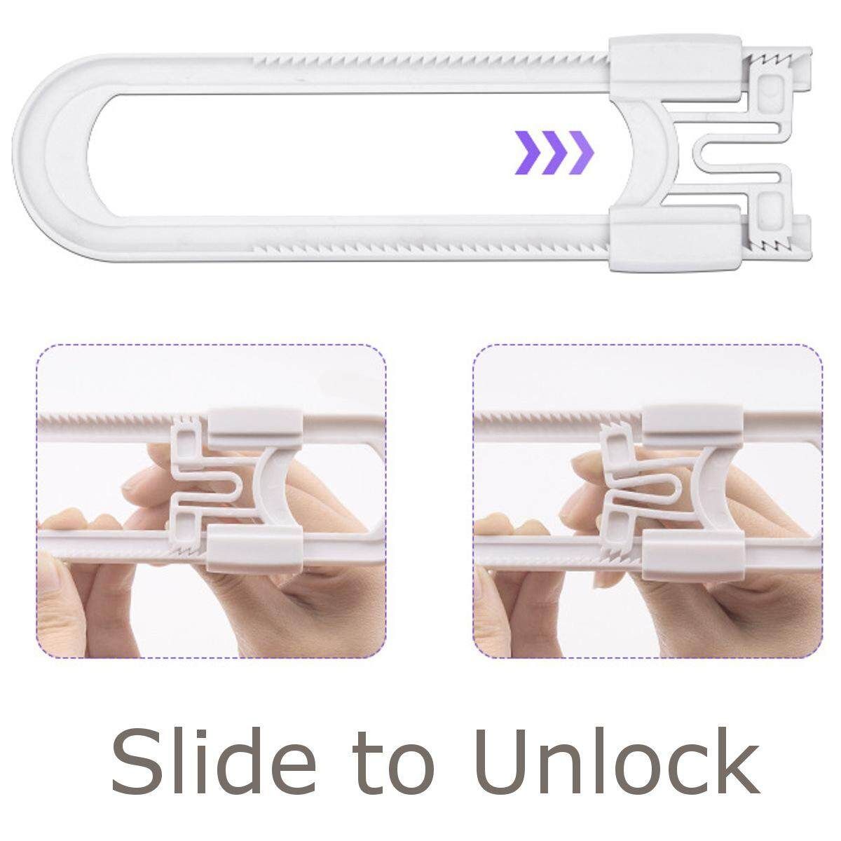 2 Pcs Child Baby Safety Lock Drawer Door Cabinet Cupboard U Shape Security Locks