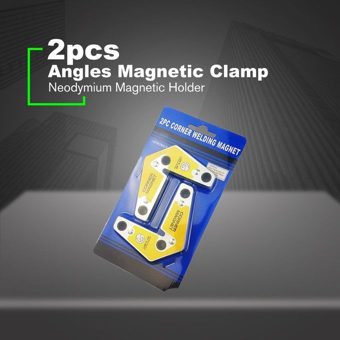 2PCS Neodymium Magnetic Clamp Corner Angle Welding Magnet Holder Fixator Yellow