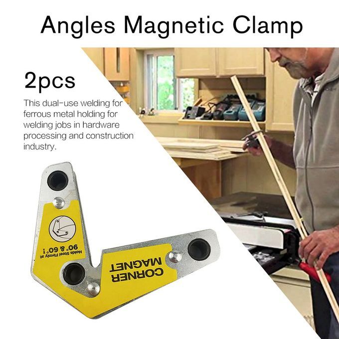 2PCS Neodymium Magnetic Clamp Corner Angle Welding Magnet Holder Fixator Yellow
