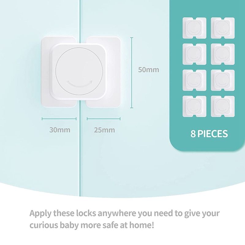 AT14 Child Lock For Cabinet And Drawers, 8 Pieces,Cabinet Lock,Baby For Gluing, Drawer Lock, Cabinet Lock,Child Lock, Drawers