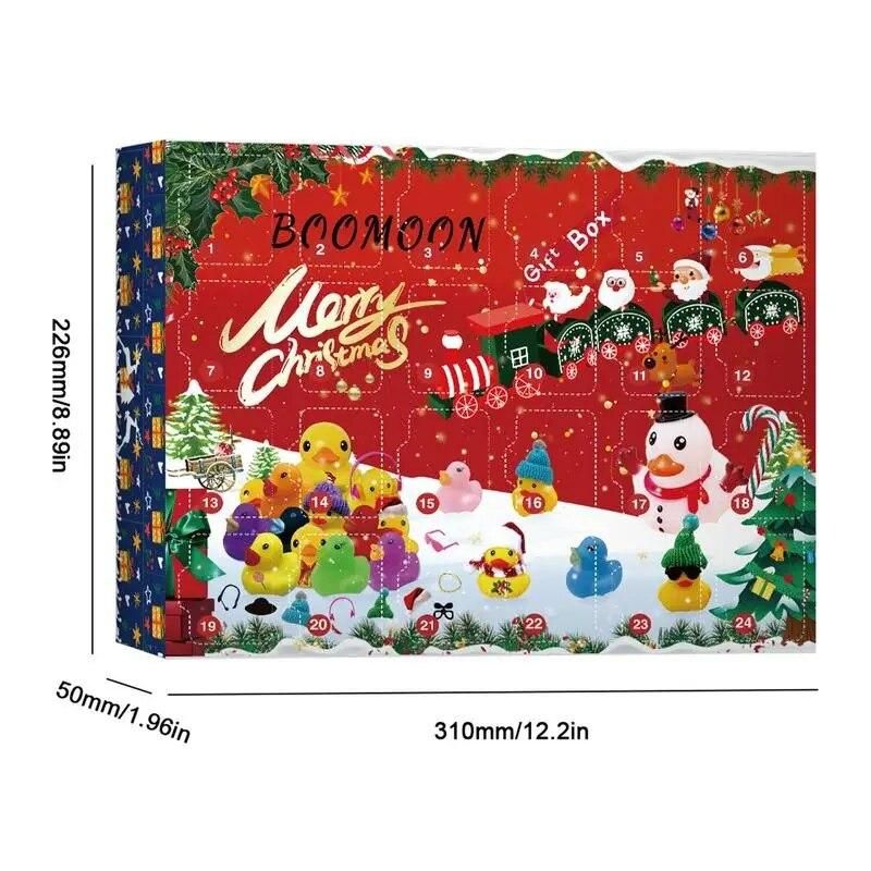 24 Days Christmas Rubber Duck Advent Calendar With 24 Pcs Rubber Ducks Seasonal Decor Toys For Daughters Granddaughters