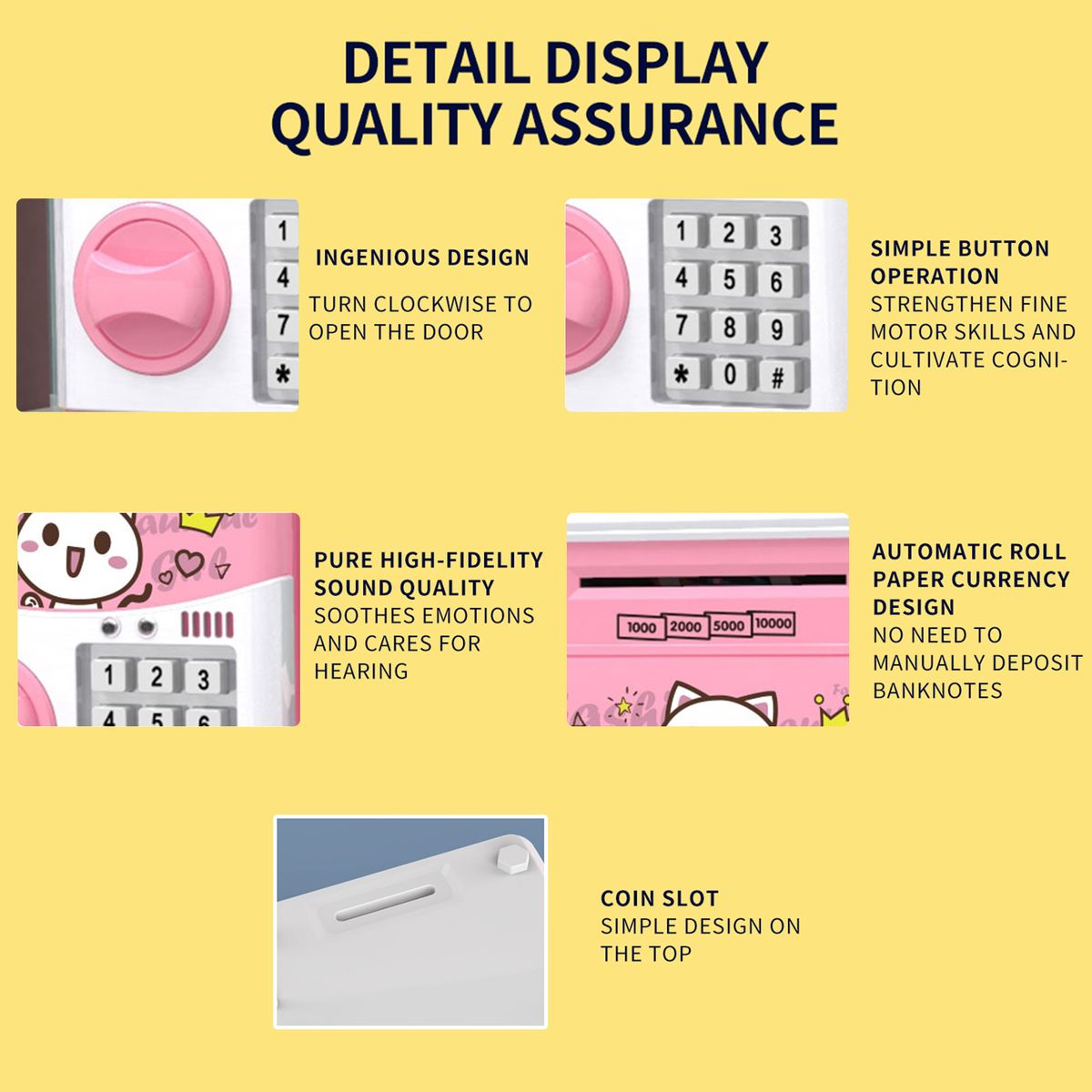 Electronic Piggy Bank Mini ATM Password Money Bank Cash
