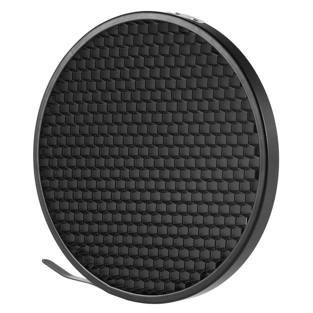 7'' Standard Reflector Diffuser Lamp Shade Dish with 60° Honeycomb Grid for Bowens Mount Studio Strobe Flash Light Speedlite