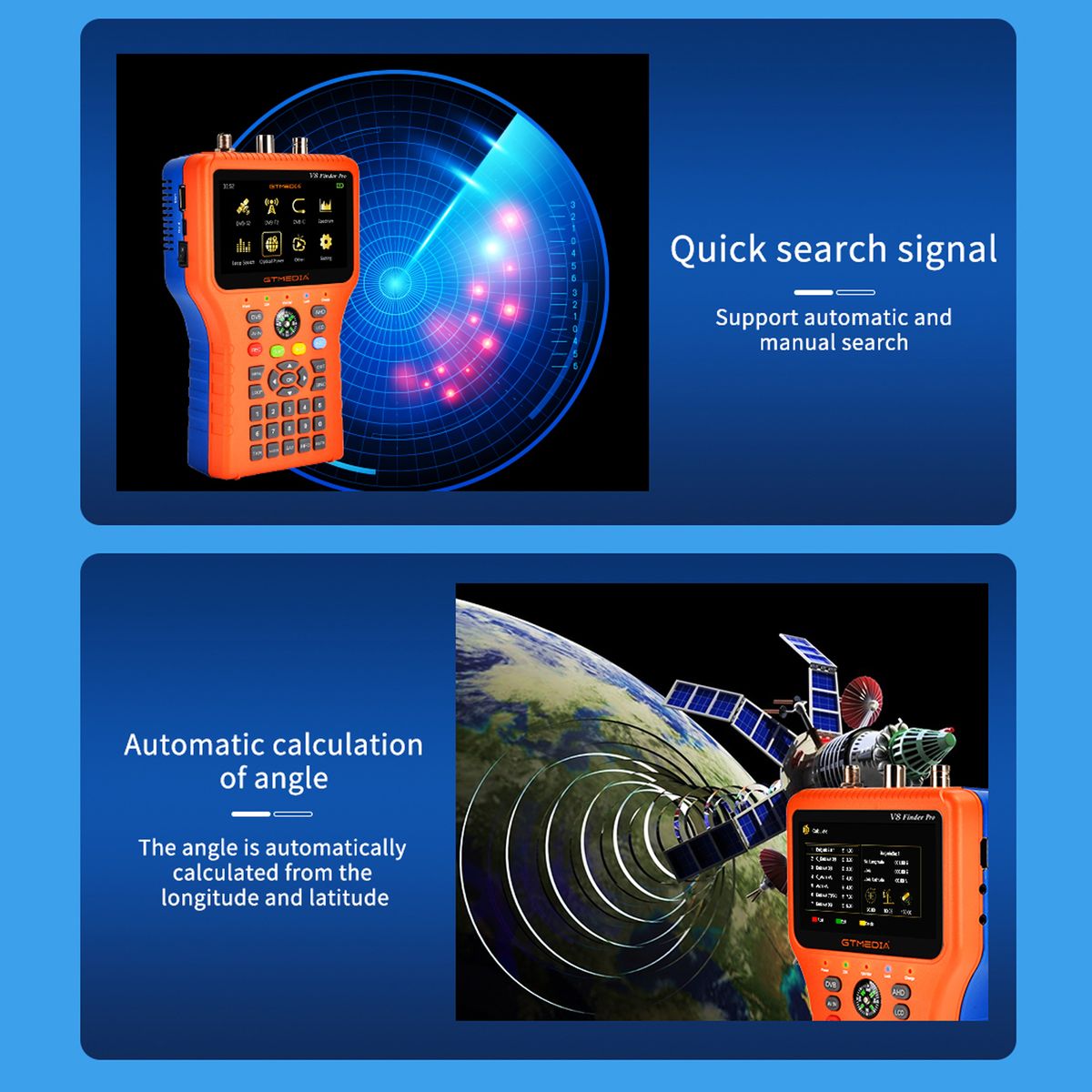 V8 Finder Pro TV Signal Finder Meter 4.3-inch