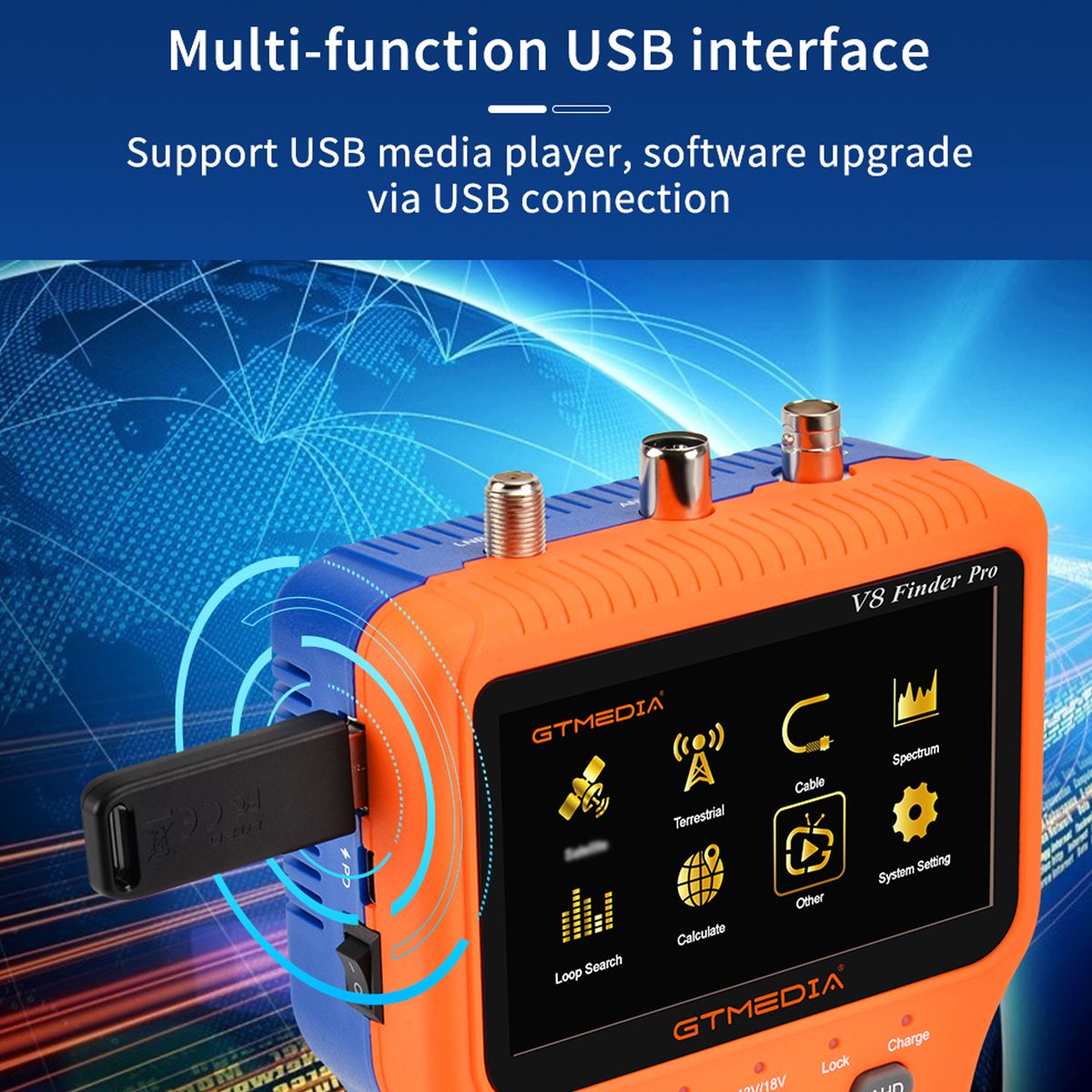V8 Finder Pro TV Signal Finder Meter 4.3-inch