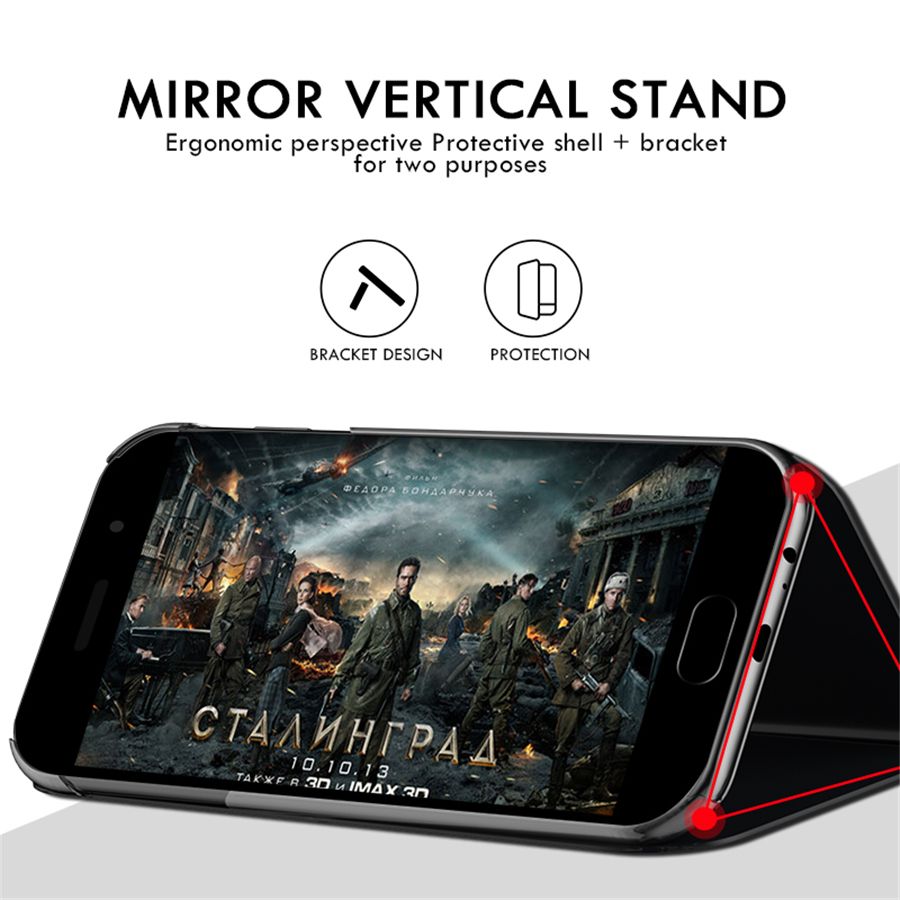 Mirror View Smart Flip Case For Huawei P40 Lite E Luxury Original Magnetic Fundas P 4