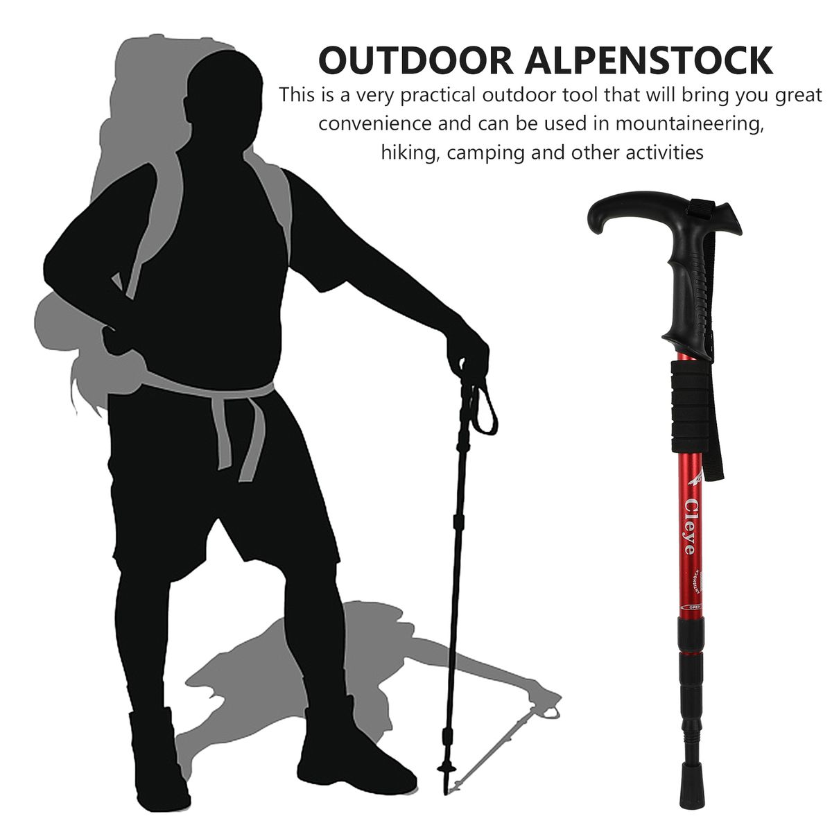 1pc Outdoor Walking Stick Self-Defense Stick For Camping