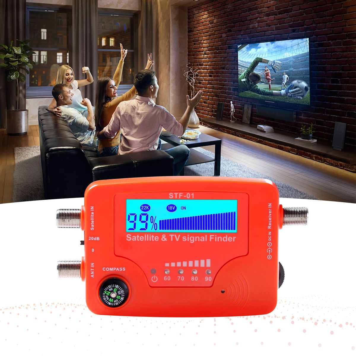 2 In 1 Satellite And TV Signal Finder LCD Digital Satellite