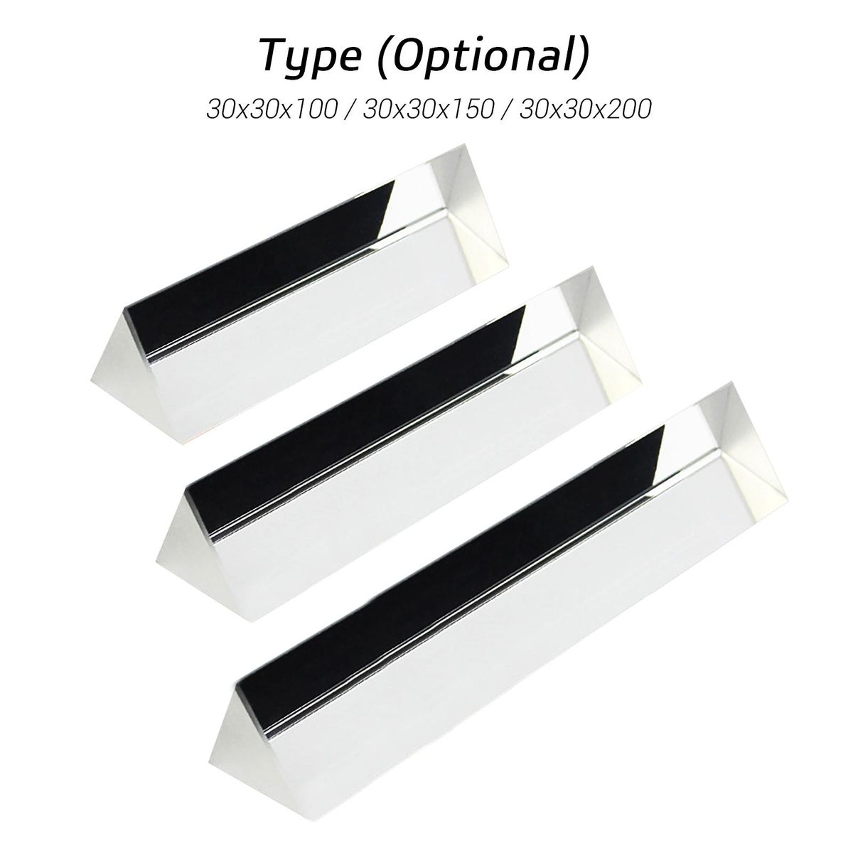 30mm Equilateral Prism Optical Glass Triangular Prism Triple Prism for Rainbow DIY Photography Teaching Props