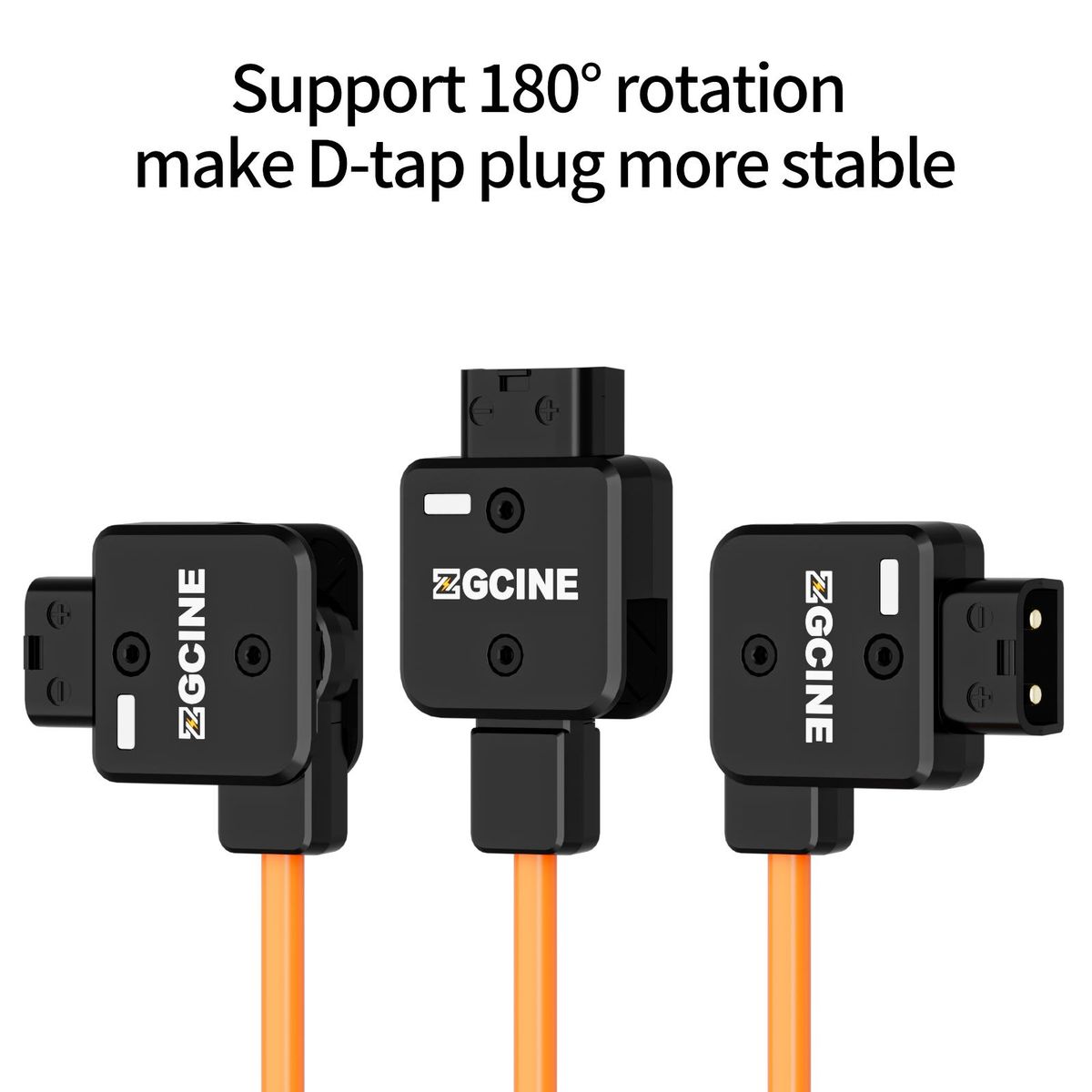 ZGCINE MD-P4 D-Tap Splitter Cable 180° Rotatable D-Tap Male Plug to 4 D-Tap Female Ports Power Supply for V-mount Battery D-Tap Power Hub 60cm Cable Length