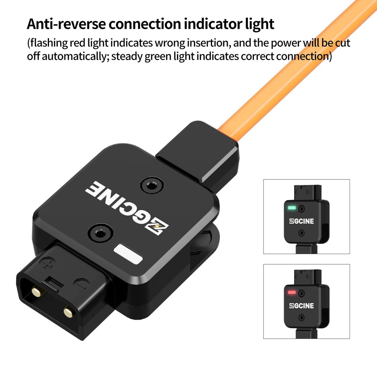 ZGCINE MD-P4 D-Tap Splitter Cable 180° Rotatable D-Tap Male Plug to 4 D-Tap Female Ports Power Supply for V-mount Battery D-Tap Power Hub 60cm Cable Length