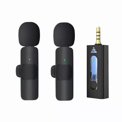 Wireless 3.5mm Lapel Microphone Condenser Mic For Camera Speaker Smartphone,Recording Mic For Youtube K35 One Drag Two