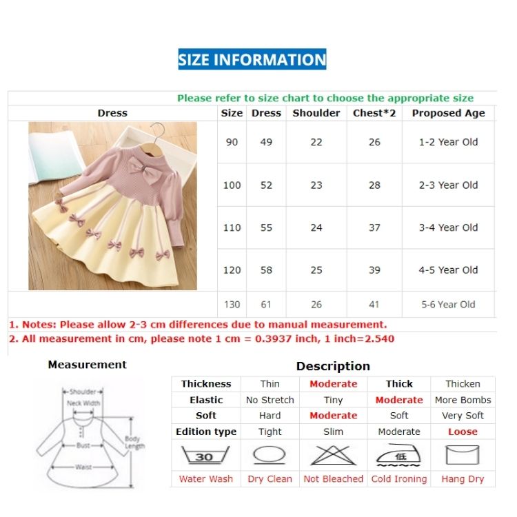 Girls Bubble Sleeve Knitted Princess Dress