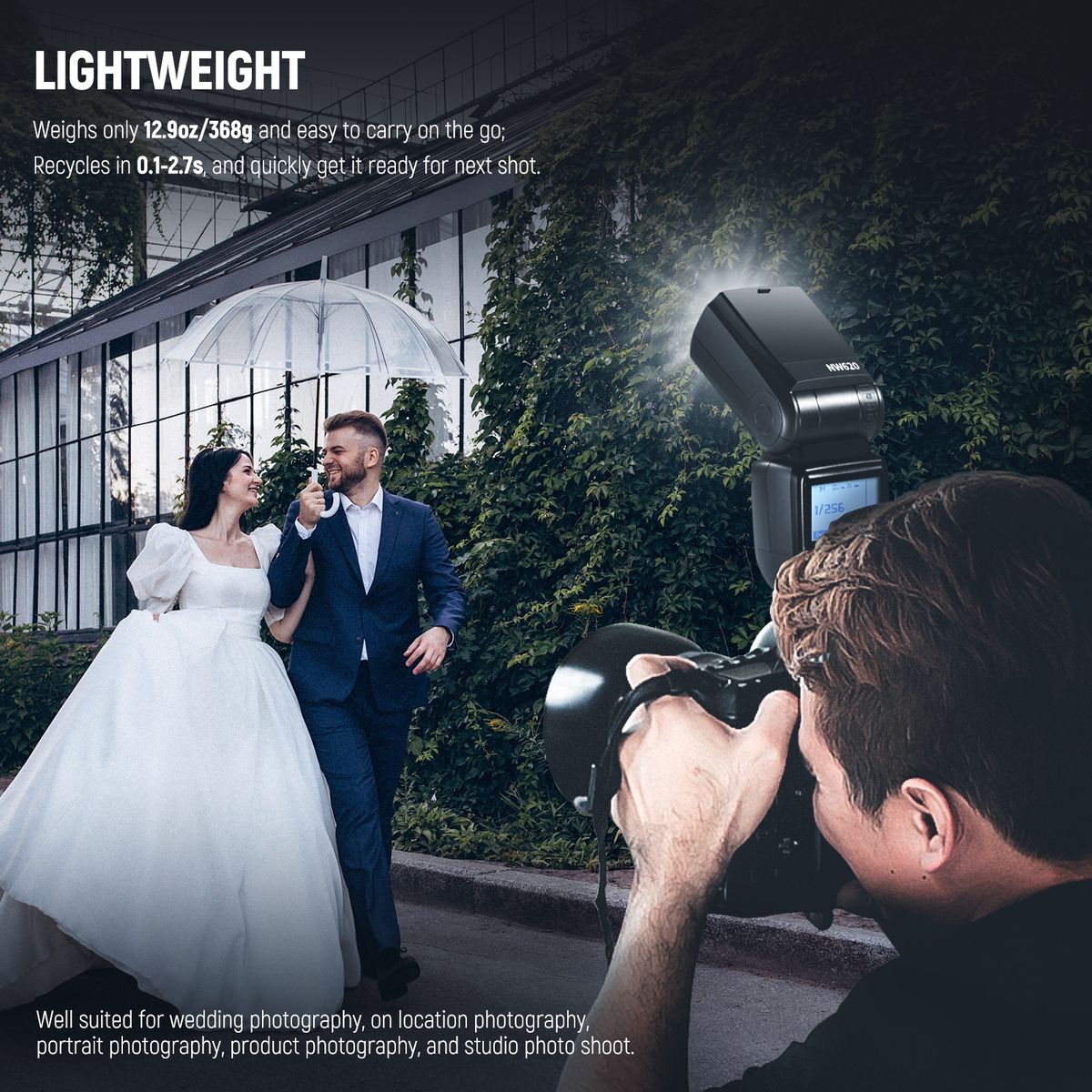 NW620 GN60 Speedlite Flash For Canon Nikon Panasonic Olympus Pentax Fijifilm DSLRs And Mirrorless Cameras And Sony With Mi Hot Shoe Like A9 A7 A7II A7III A7R III A7RII A7SII A6000 A6300 A6500