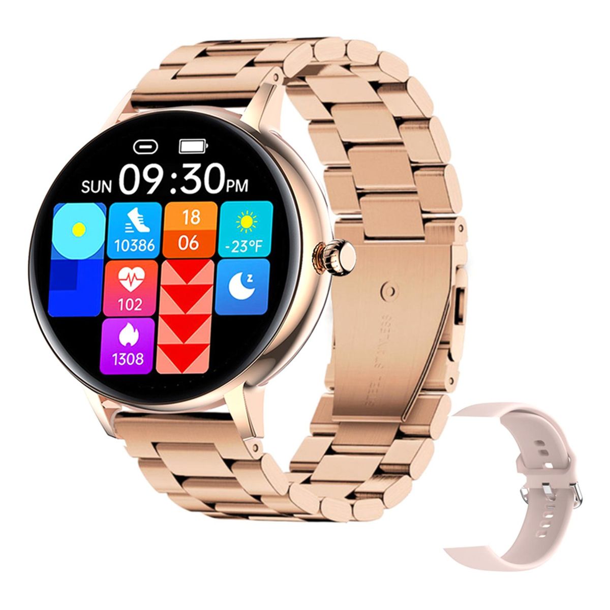 FW07 1.32''TFT Smart Sports Watch BT 5.0 Smartwatch Call Watch Intelligent Watch IP67-waterproof Fitness Tracker Multifunctional Watch Compatible for Android iOS