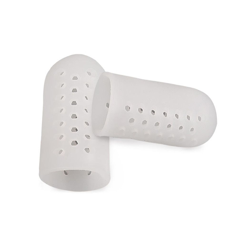 2Pcs Foot Care Tool Silicone Toe Separators Stretchers Toe Tube Corns Blisters Protector Bunion Toe Finger Protection-White