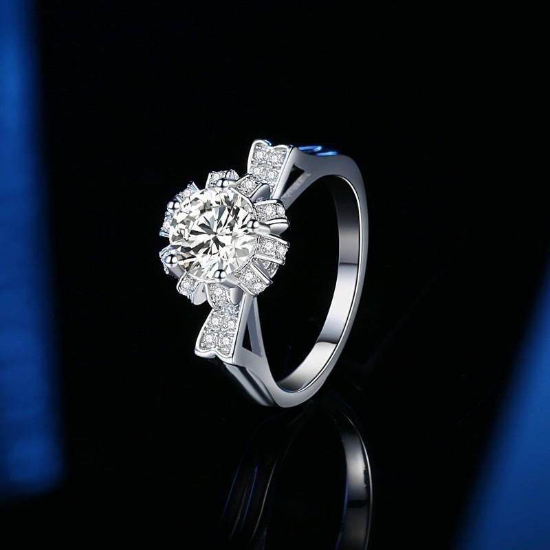 Tik Tok Live Stream Supply Kitten Luxury Female Simulation Ring Pen Diamond Moissanite Diamond Ring 1 Karat