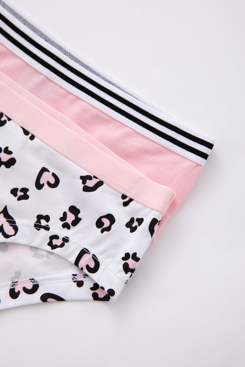 2 Piece Set Girl Underwear Hipster Slip -White