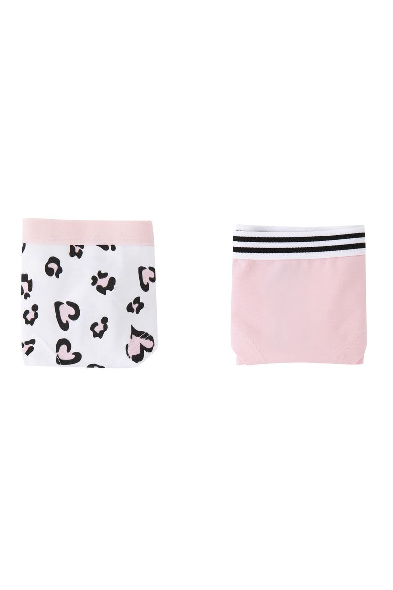 2 Piece Set Girl Underwear Hipster Slip -White