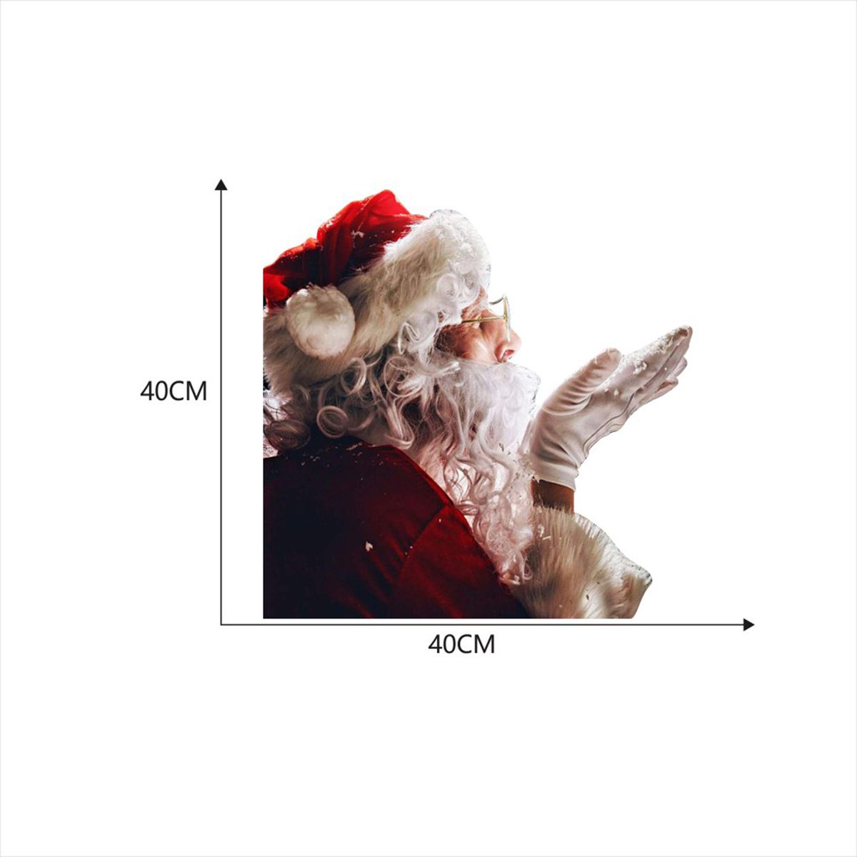 Car Window Stickers 2PCS 40*40cm 3D Cartoon Santa Car Window