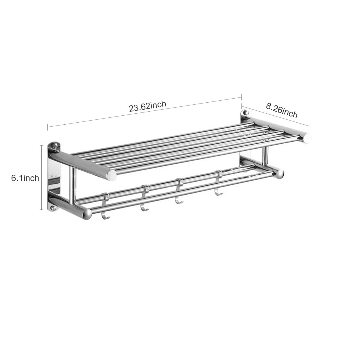 Bath Towel Rack Double Layered Bathroom Shelves With 4