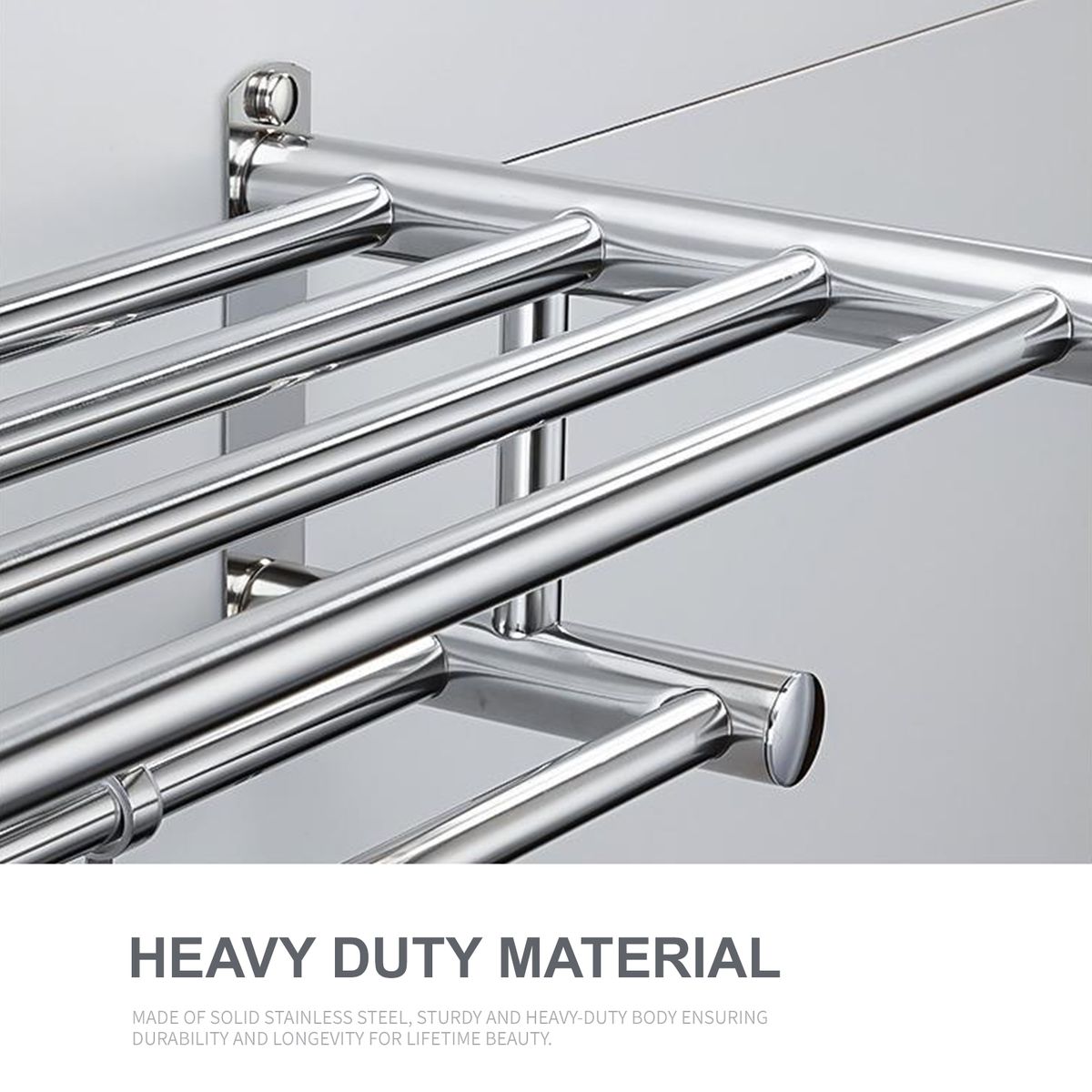 Bath Towel Rack Double Layered Bathroom Shelves With 4
