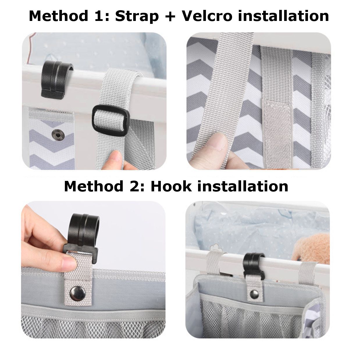Baby Crib Cot K Bed Storage Bag Hanging Pocket Diaper Nappy
