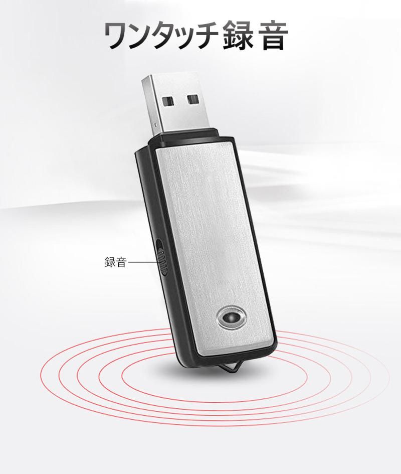 USB Audio Recorder - 8G Voice Activated Stereo Recorder (Sil