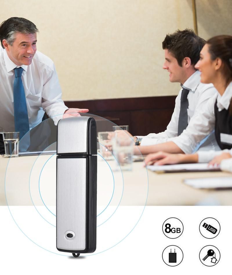 USB Audio Recorder - 8G Voice Activated Stereo Recorder (Sil