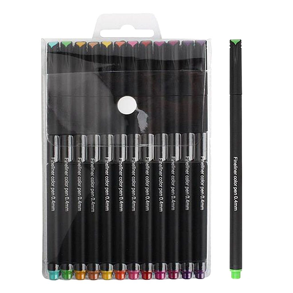 Pack Of 12/24Pcs (Pvc Bag /Boxed) Multi Colored Fine Liner Sketch