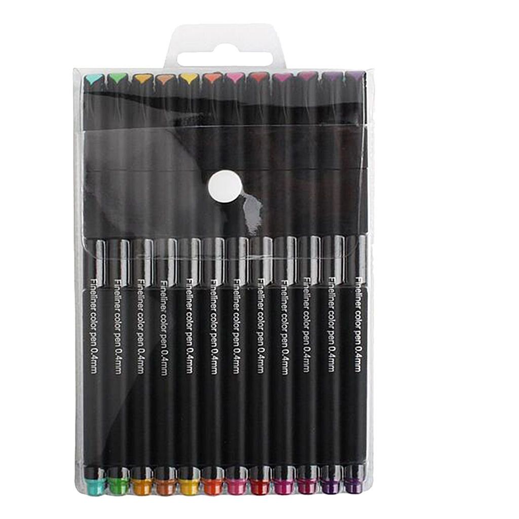 Pack Of 12/24Pcs (Pvc Bag /Boxed) Multi Colored Fine Liner Sketch