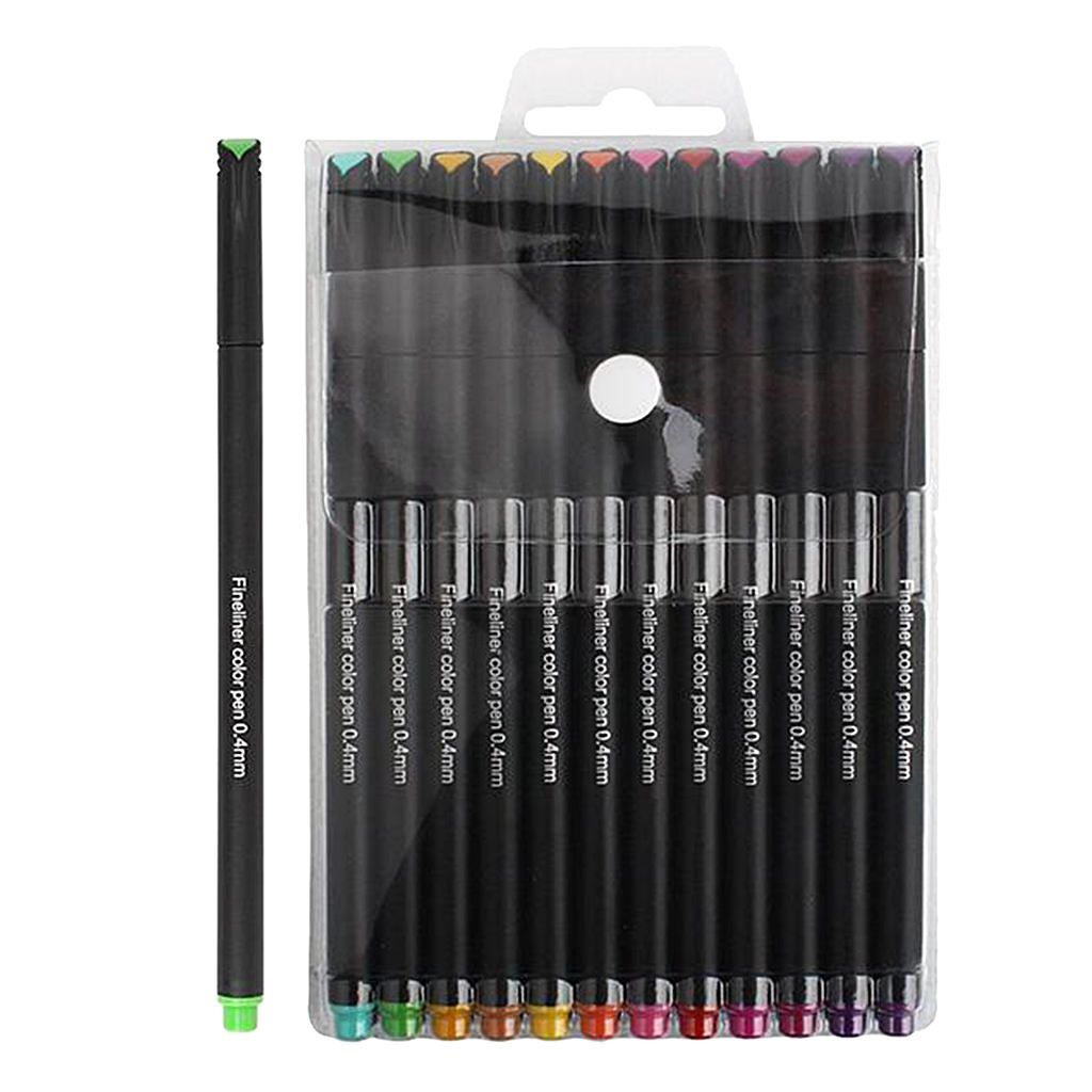 Pack Of 12/24Pcs (Pvc Bag /Boxed) Multi Colored Fine Liner Sketch